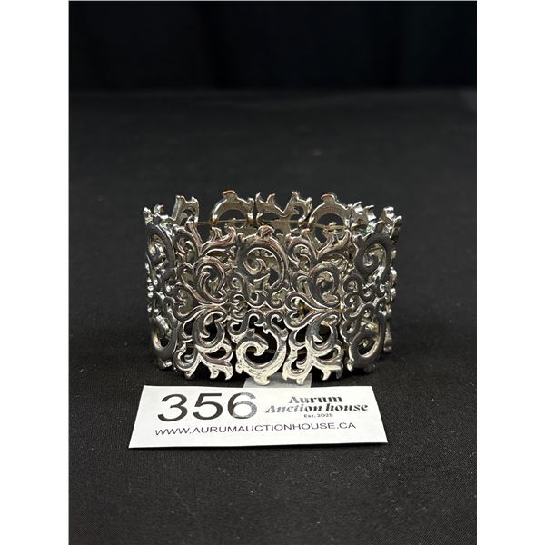 Silver Tone Stretch Bracelet, Might Be Vintage