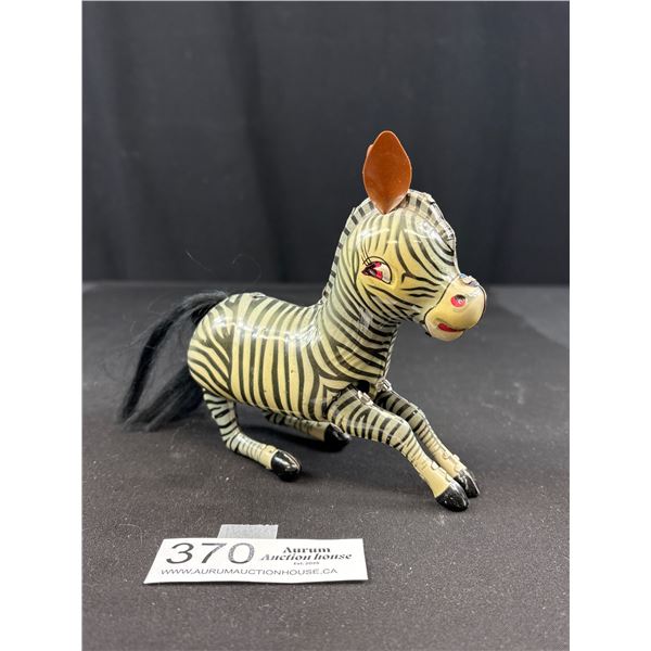 Vintage wind up Zebra tin toy
