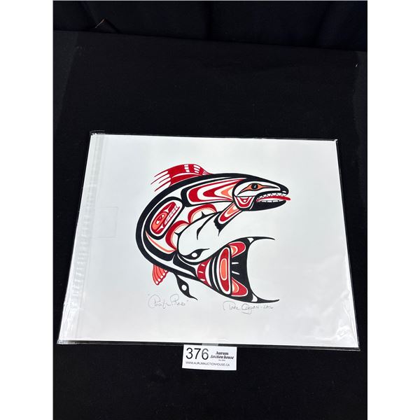 Very Nice 14"x11" Signed Native print "Pacific Red" Signed by Artist 2016