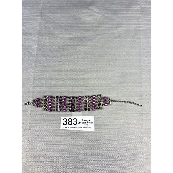 Vintage Silver Tone w/ Pearls Bracelet