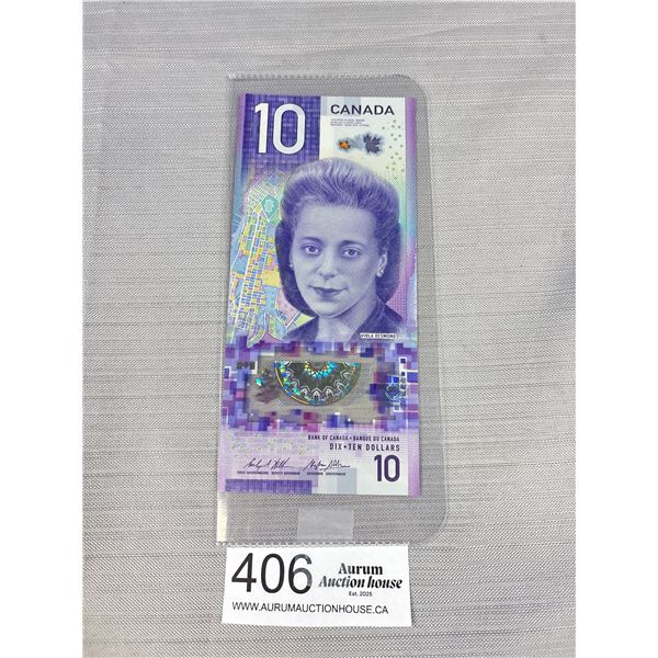Uncirculated Bank of Canada Viola Desmond $10 note in holder