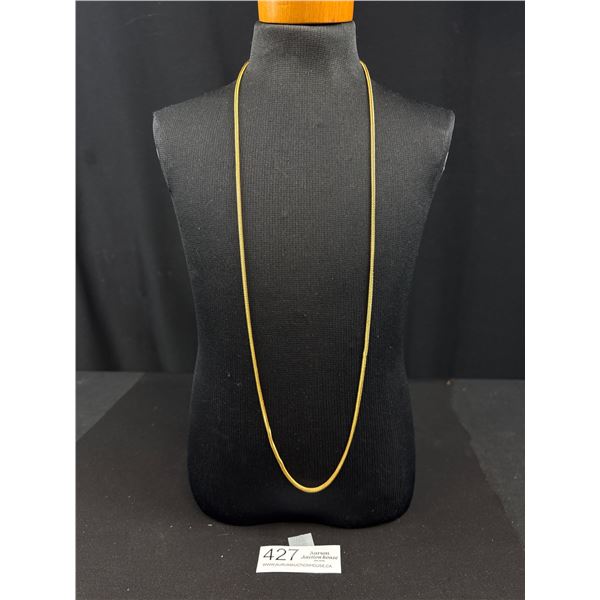 Long vintage gold braided chain necklace