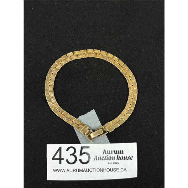 large vintage gold bracelet square motif