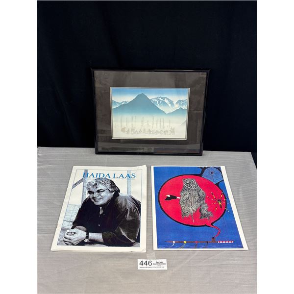 Nice Lot of west coast native art and framed print