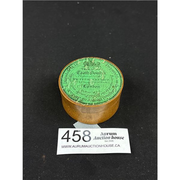 Antique Tooth Powder Wood Container in Great Condition