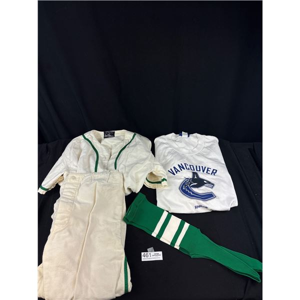 Vintage Little League Baseball Jersey Pants and Socks Circa 1950s/60s, Earle Peterson Sporting Goods