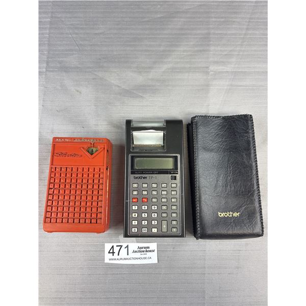 Vintage Silvertone Transistor Radio and Brother TP-1 Calculator