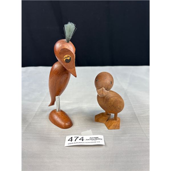 2 Vintage Wooden Birds 1 Bottle Opener