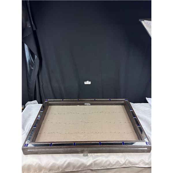 33"x22" Wooden Display Case w Glass lid no shipping