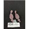 Image 1 : Lovely Pink Rhinestones Dangle Earrings