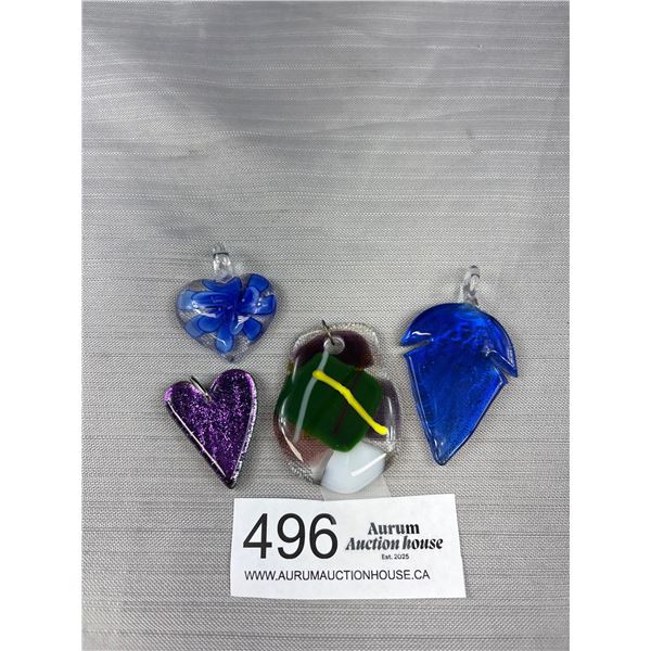 4 Great Art Glass Pendants