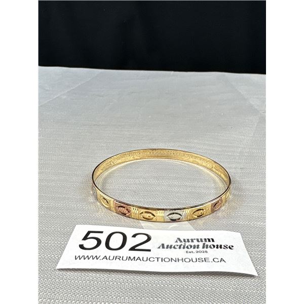 Vintage 3 Tone Gold Plated Bangle