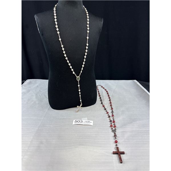 2 Vintage Rosaries w/ Cross
