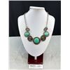 Image 1 : Vintage Silver Tone Metal w/ Turqouise Necklace