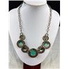Image 3 : Vintage Silver Tone Metal w/ Turqouise Necklace
