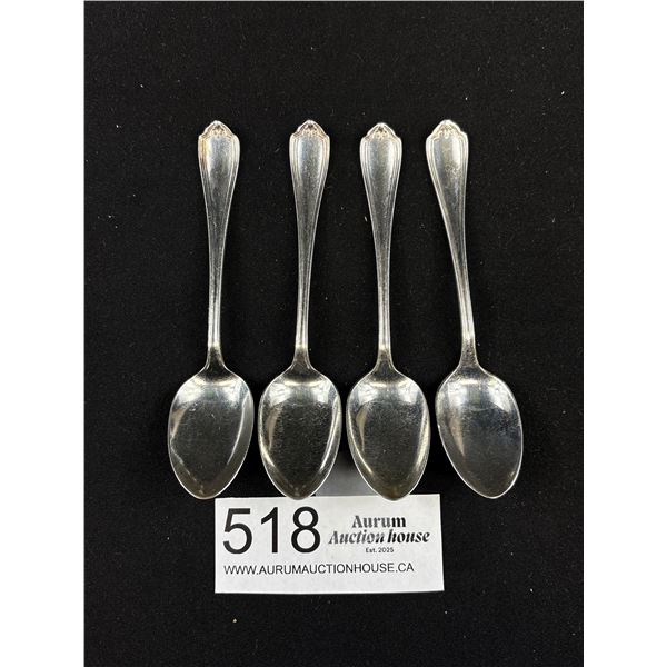 4 Silver Tea Spoons Marked Rogers & Bro AI