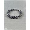 Image 3 : Dark Grey Beads Bracelet w/ 2 Religious Charms Dangling