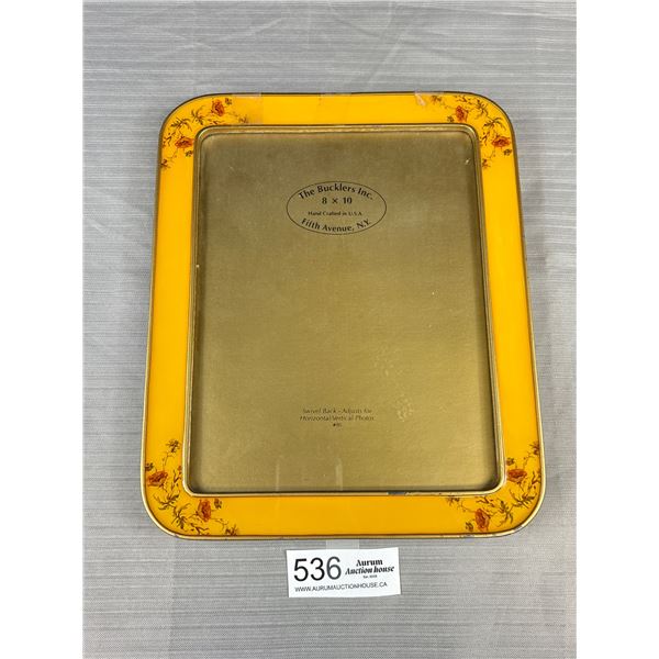 Heavy Enamel Metal Picture Frame The Bucklers Inc 8 x 10 Hand Crafted in USA Fifth Avenue N.Y