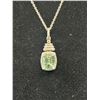 Image 2 : Sterling Silver w/ Blue Topaz Stone Pendant + Chain Necklace Marked 925