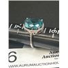 Image 2 : Silver w/ Blue Stone Ring, Unmarked