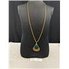 Image 1 : Gold Plated Chain w/ Feather Design Pendant Necklace