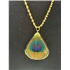 Image 2 : Gold Plated Chain w/ Feather Design Pendant Necklace