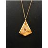 Image 2 : Vintage Lace Agate Stone Pendant w/ Chain Necklace
