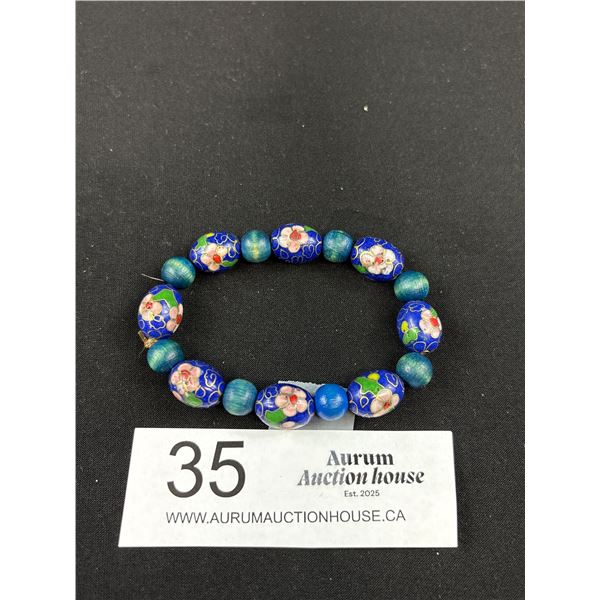 Vintage Closonnee Beads Stretch Bracelet