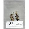 Image 1 : Pair of Natural Stones w/ Sterling Silver Shepard Earrings, Marked 925