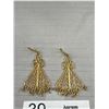 Image 2 : Gold Plated Silver Filigree w/ Original Shepard Hooks Dangling Earrings