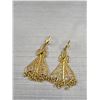 Image 3 : Gold Plated Silver Filigree w/ Original Shepard Hooks Dangling Earrings