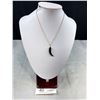 Image 1 : Gold Plated Chain w/ Black Coral Horn Shaped Pendant Necklace