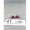 Image 1 : Lovely Pair of Silver Plated w/ Ruby Red Stones Earrings
