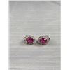 Image 2 : Lovely Pair of Silver Plated w/ Ruby Red Stones Earrings