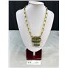 Image 1 : Vintage Dark Green Jade Bamboo Design Necklace