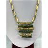 Image 2 : Vintage Dark Green Jade Bamboo Design Necklace