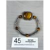 Image 2 : Silver Plated w/ Brown Tigereye Stones Bracelet