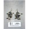 Image 1 : Pair of Black Cultured Freshwater Pearls Dangling Earrings