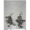 Image 2 : Pair of Black Cultured Freshwater Pearls Dangling Earrings
