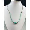 Image 2 : Vintage Liquid Silver + Turquoise Native American Necklace