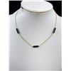 Image 2 : Vintage Gold w/ Black Onyx Stones Necklace, Marked TOR. G.F.