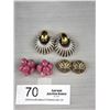 Image 1 : 3 Pairs of Vintage Clip On Earrings