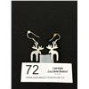 Image 1 : Pair of Vintage Moose Dangle Earrings, Sterling Silver, Marked 925