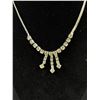 Image 2 : Vintage Silver Plated w/ Claws Set Rhinestones Necklace