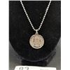 Image 2 : Silver Plated Republique Francaise Coin Pendant w/ Chain Necklace