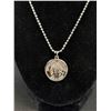 Image 3 : Silver Plated Republique Francaise Coin Pendant w/ Chain Necklace