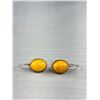 Image 2 : Vintage Pair of Sterling Silver w/ Ambera Earrings