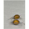 Image 3 : Vintage Pair of Sterling Silver w/ Ambera Earrings