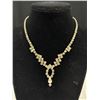 Image 2 : Vintage Silver Plated Clear Rhinestones Necklace w/ Matching Screw On Earrings Set