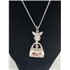 Image 2 : Silver Plated Crystal Stone Pendant Necklace, Marked Sui